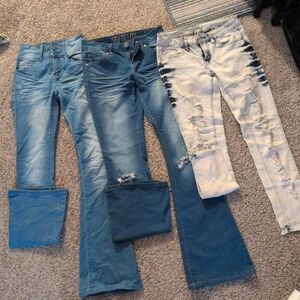 Stylish Blue and White Flare and Skinny Jeans